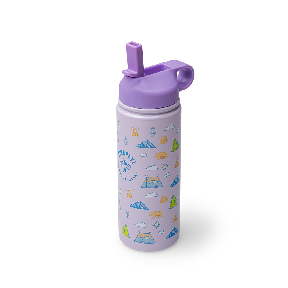 Wfrish Lightning Purple Kids Water Bottle with Silicone Straw for Girls  Boys Toddlers Insulated Stainless Steel with Straw Lid BPA-Free Duck Mouth