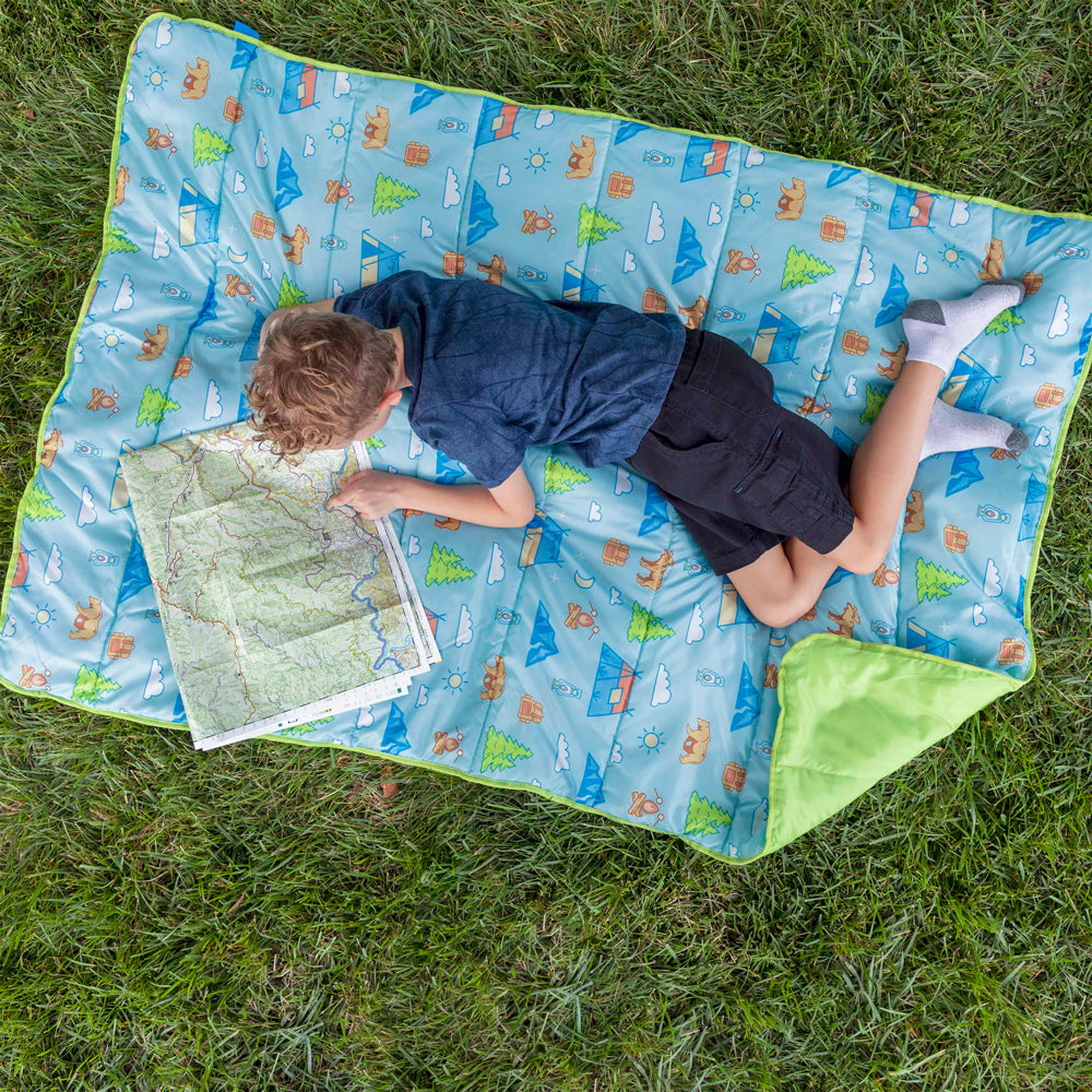Youth Kids' Camping Blanket - Green
